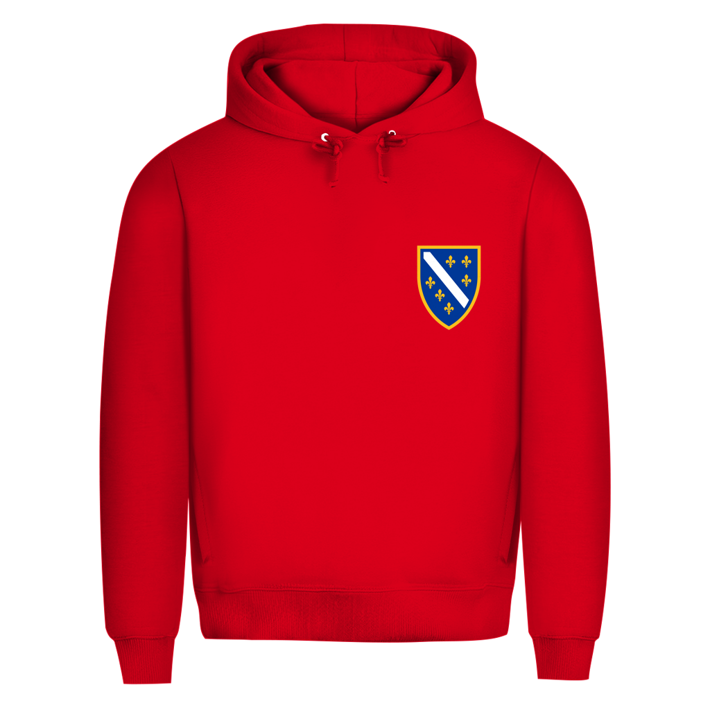 Men's Premium Organic Hoodie - Bosnian Coat of Arms with Lilies | Left Chest