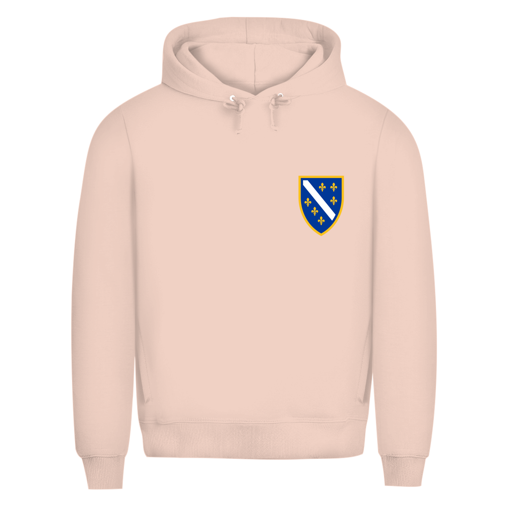 Men's Premium Organic Hoodie - Bosnian Coat of Arms with Lilies | Left Chest