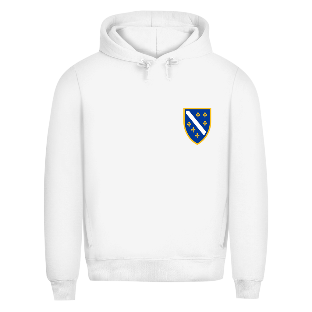 Men's Premium Organic Hoodie - Bosnian Coat of Arms with Lilies | Left Chest