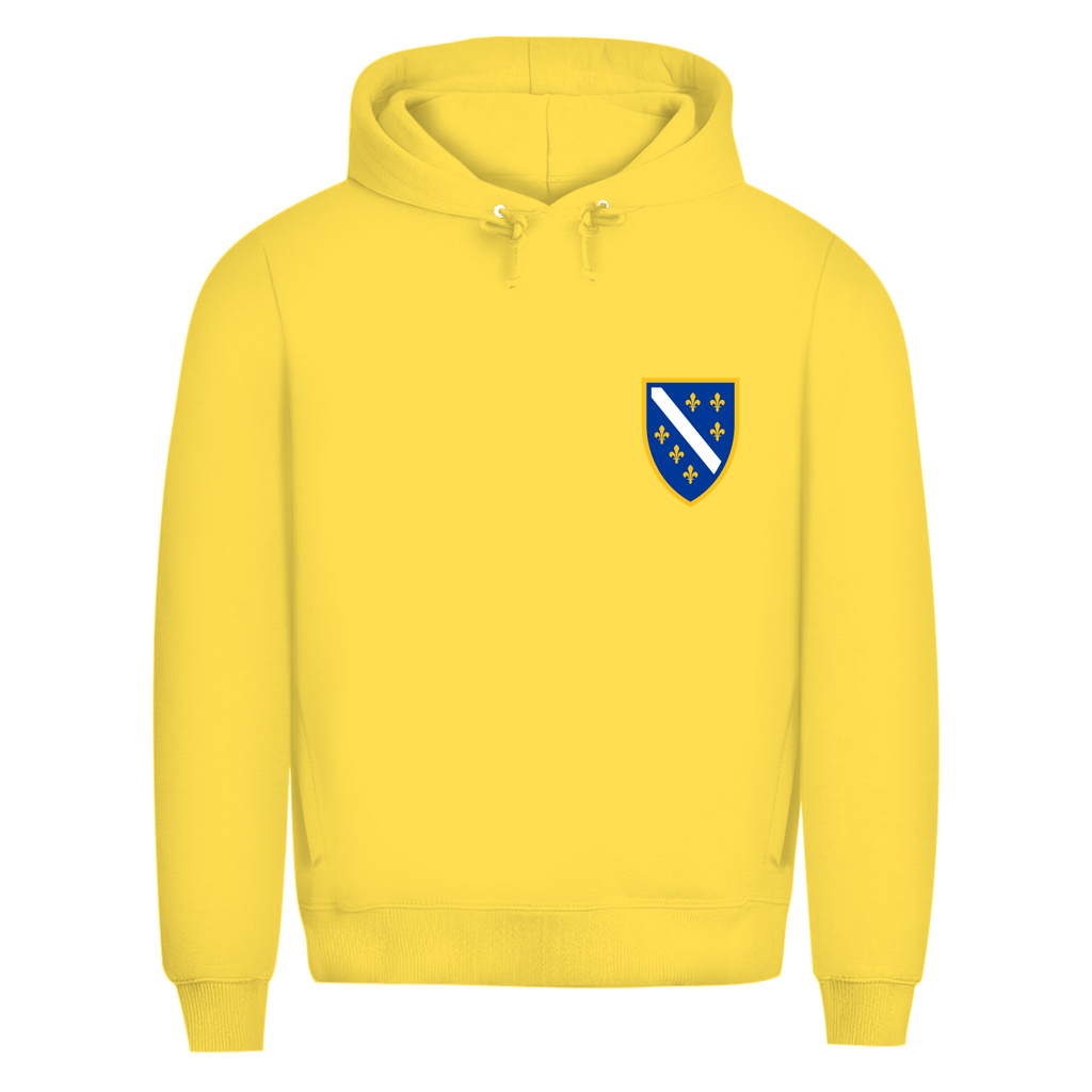 Men's Premium Organic Hoodie - Bosnian Coat of Arms with Lilies | Left Chest