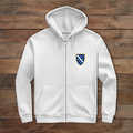 Men's Zipper Hoodie - Bosnian Coat of Arms with Lilies | Left Chest