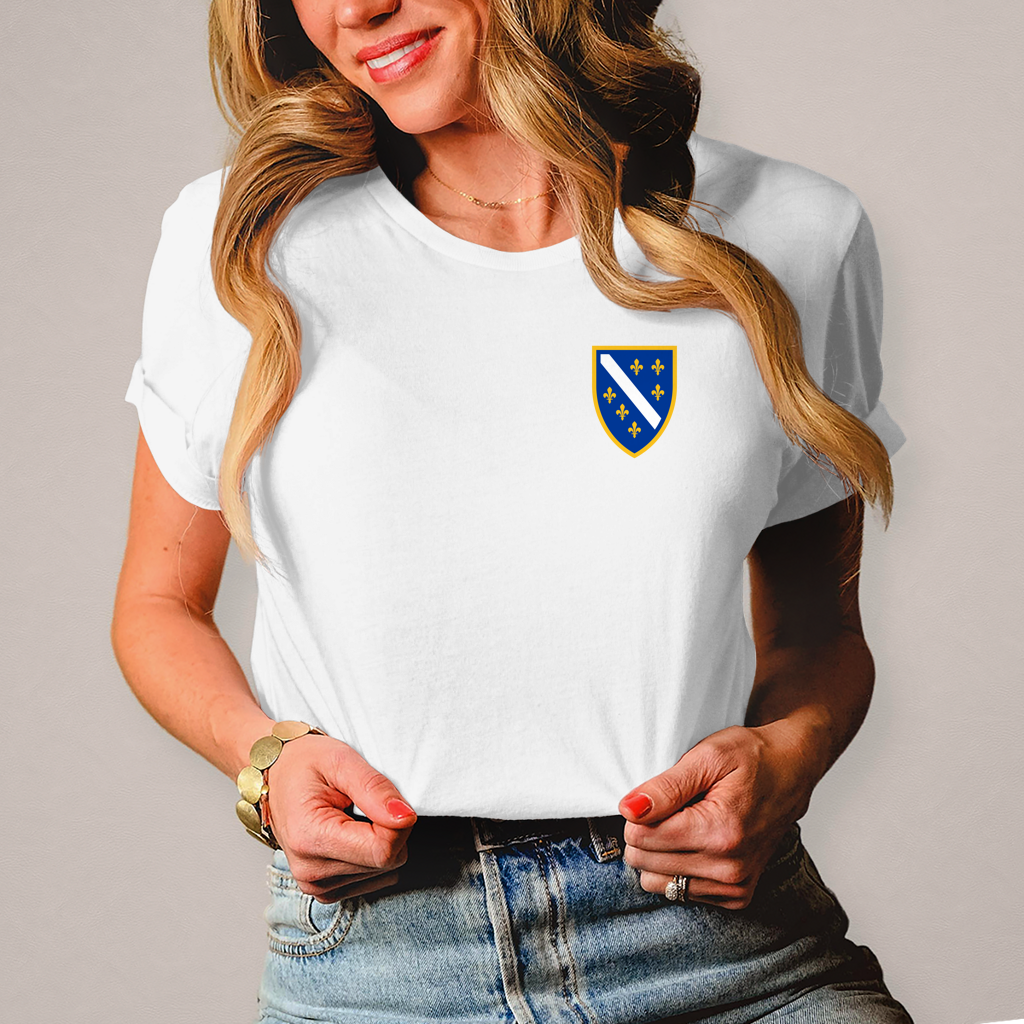 Women's T-Shirt - Bosnian Coat of Arms with Lilies | Left Chest