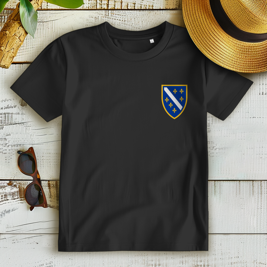 Women's Premium Organic T-Shirt - Bosnian Coat of Arms with Lilies | Left Chest