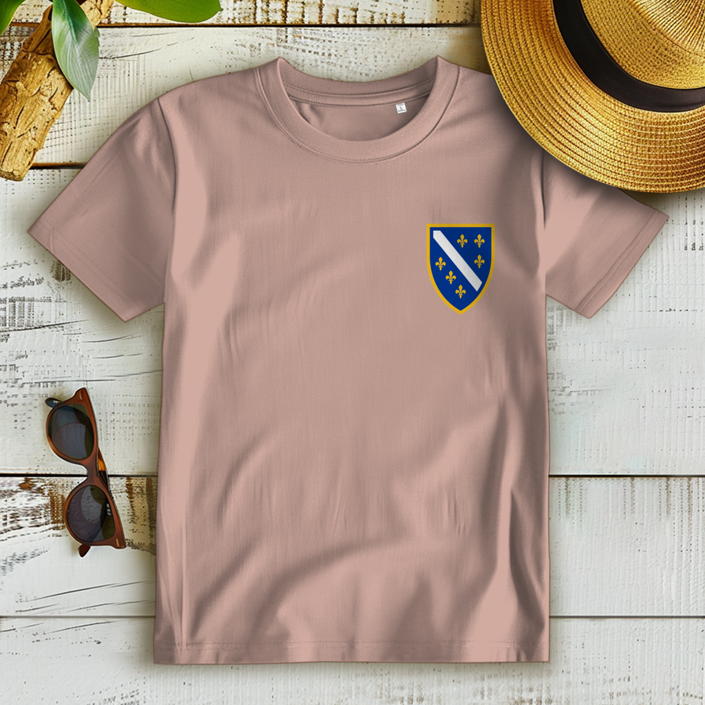Women's Premium Organic T-Shirt - Bosnian Coat of Arms with Lilies | Left Chest