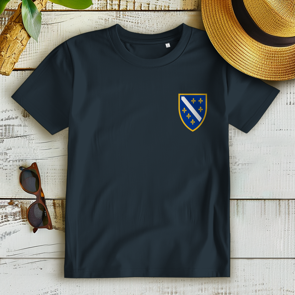 Women's Premium Organic T-Shirt - Bosnian Coat of Arms with Lilies | Left Chest