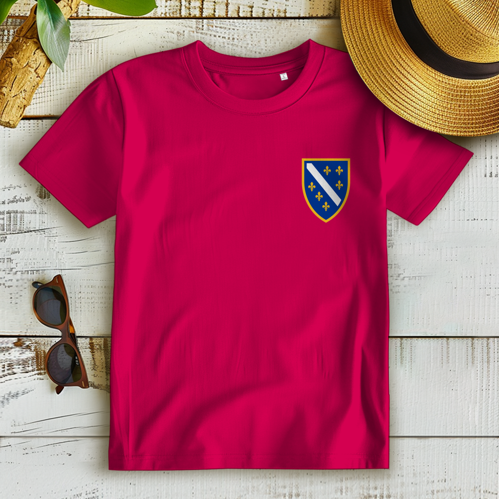 Women's Premium Organic T-Shirt - Bosnian Coat of Arms with Lilies | Left Chest