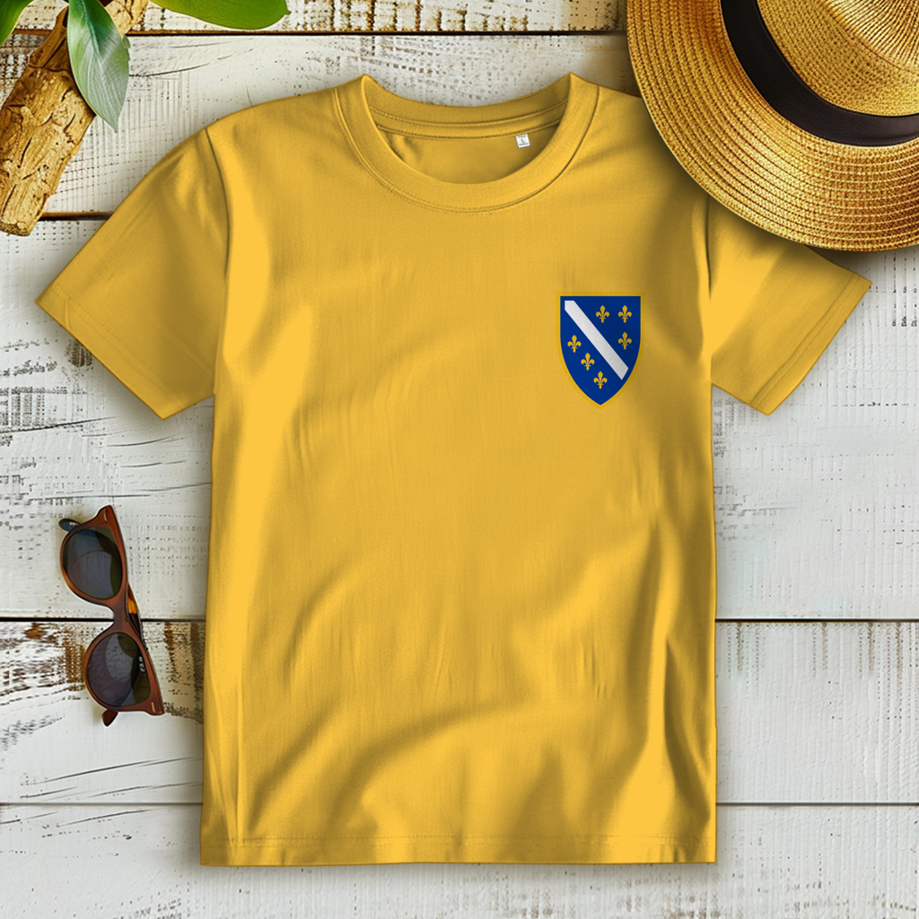 Women's Premium Organic T-Shirt - Bosnian Coat of Arms with Lilies | Left Chest