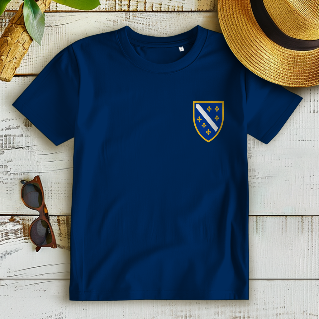 Women's Premium Organic T-Shirt - Bosnian Coat of Arms with Lilies | Left Chest