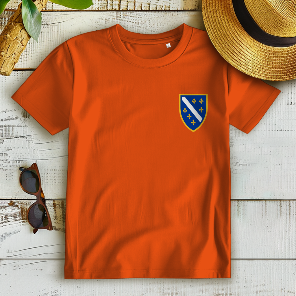 Women's Premium Organic T-Shirt - Bosnian Coat of Arms with Lilies | Left Chest