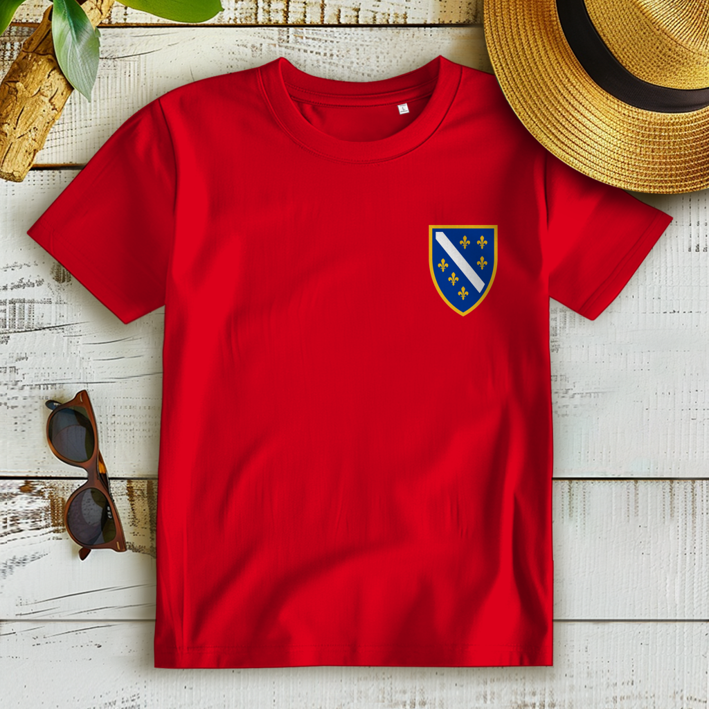 Women's Premium Organic T-Shirt - Bosnian Coat of Arms with Lilies | Left Chest