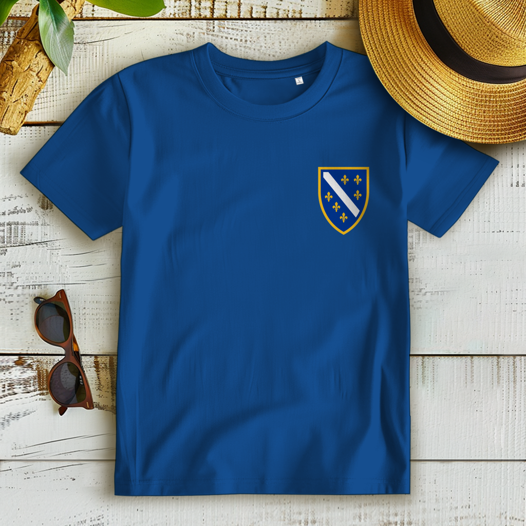 Women's Premium Organic T-Shirt - Bosnian Coat of Arms with Lilies | Left Chest