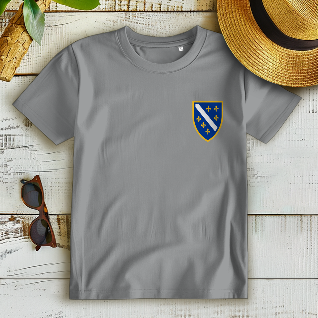 Women's Premium Organic T-Shirt - Bosnian Coat of Arms with Lilies | Left Chest