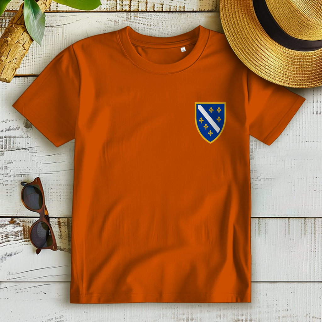 Women's Premium Organic T-Shirt - Bosnian Coat of Arms with Lilies | Left Chest