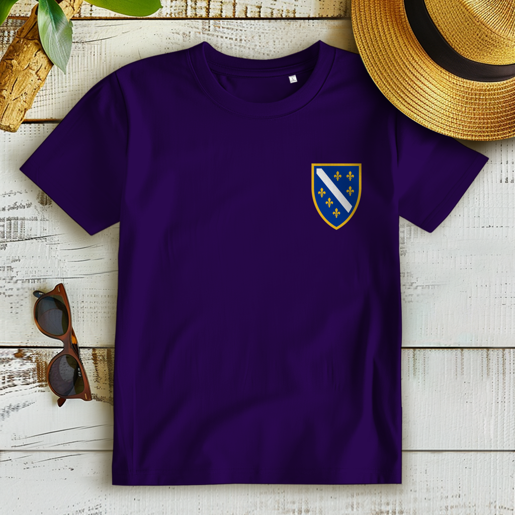 Women's Premium Organic T-Shirt - Bosnian Coat of Arms with Lilies | Left Chest