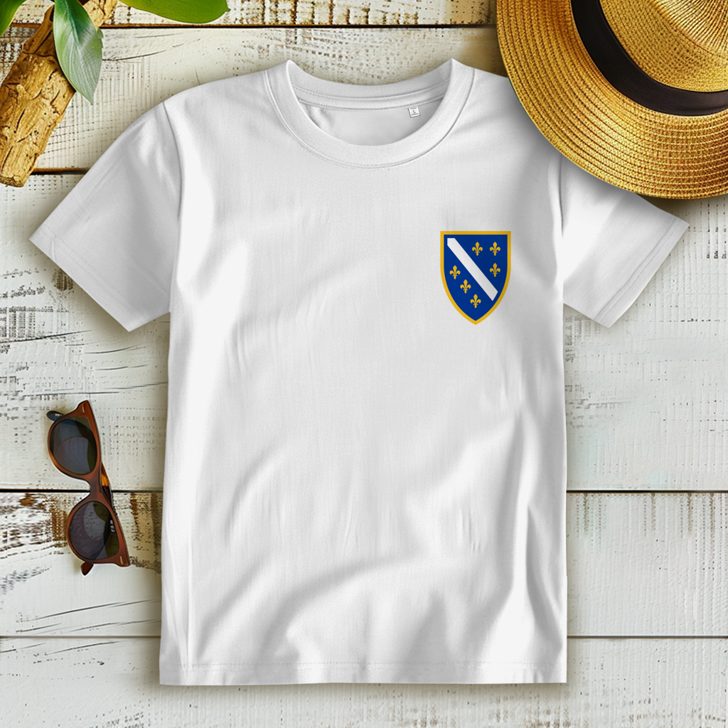 Women's Premium Organic T-Shirt - Bosnian Coat of Arms with Lilies | Left Chest
