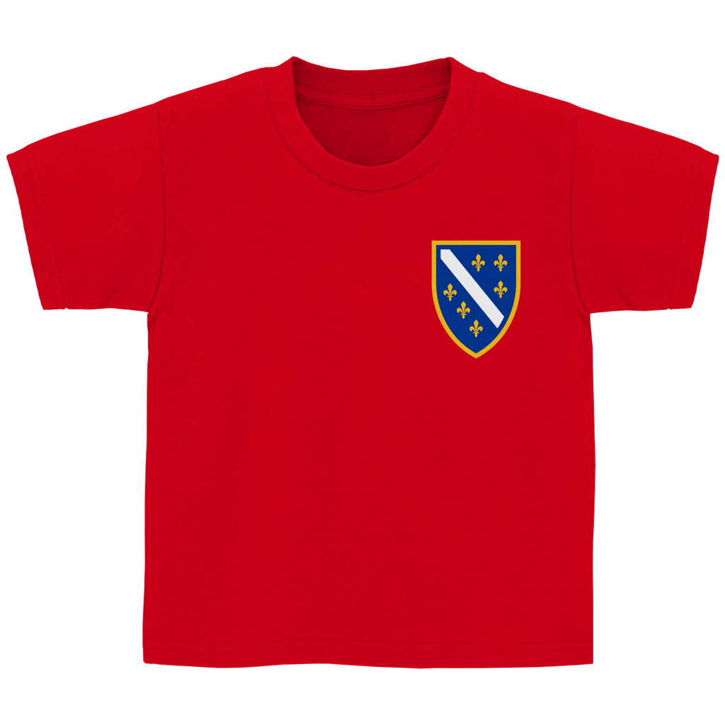 Kids' Basic T-Shirt - Bosnian Coat of Arms with Lilies | Left Chest