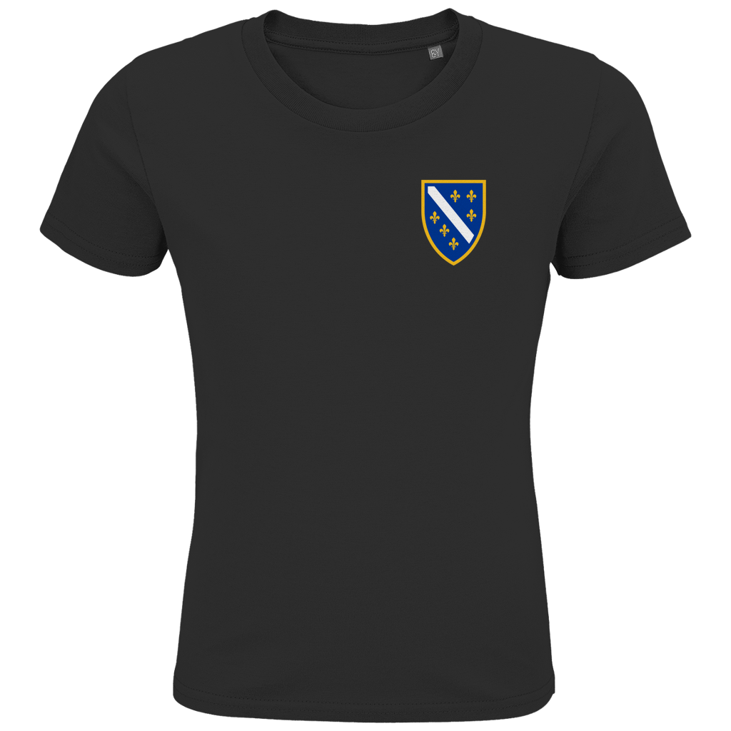 Kids Premium Organic T-Shirt - Bosnian Coat of Arms with Lilies | Left Chest