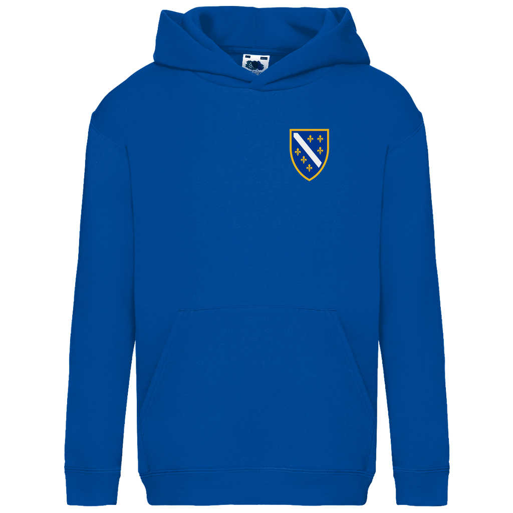 Kids Basic Hoodie - Bosnian Coat of Arms with Lilies | Left Chest