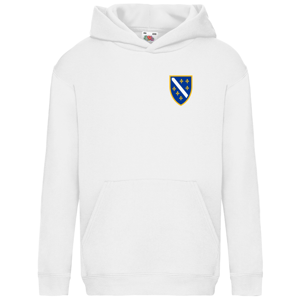 Kids Basic Hoodie - Bosnian Coat of Arms with Lilies | Left Chest