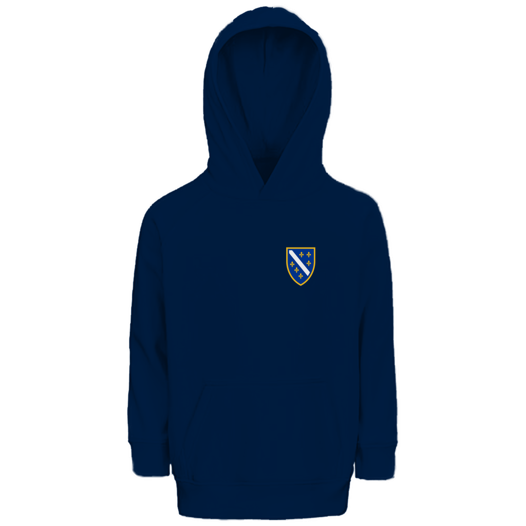 Kids Premium Organic Hoodie - Bosnian Coat of Arms with Lilies | Left Chest