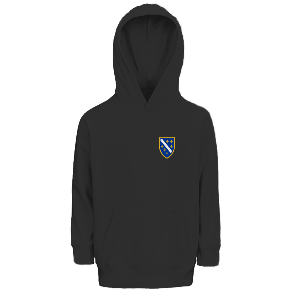 Kids Premium Organic Hoodie - Bosnian Coat of Arms with Lilies | Left Chest