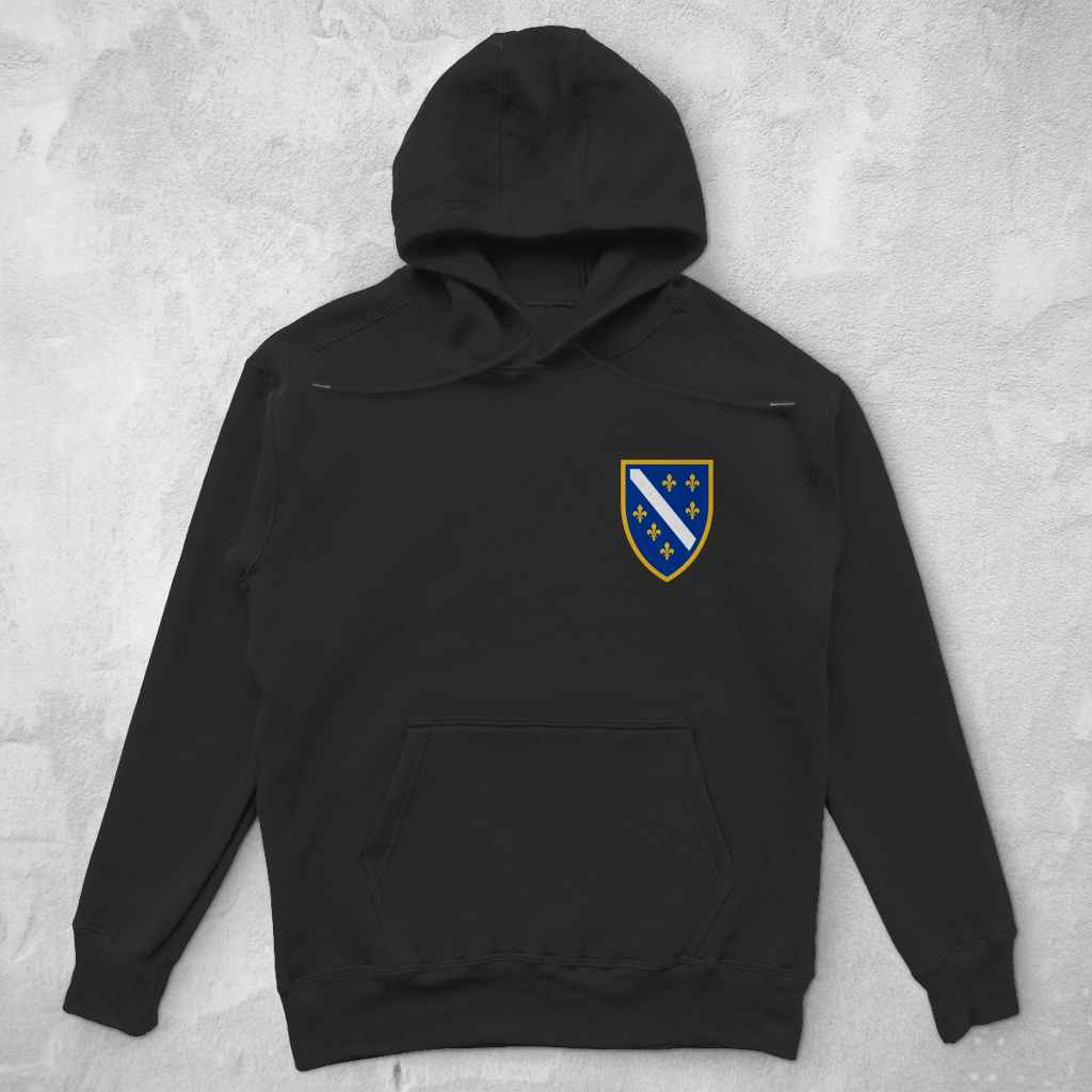 Unisex Oversized Hoodie - Bosnian Coat of Arms with Lilies | Left Chest