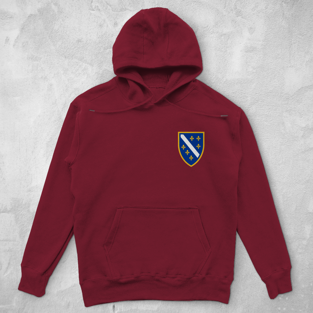 Unisex Oversized Hoodie - Bosnian Coat of Arms with Lilies | Left Chest