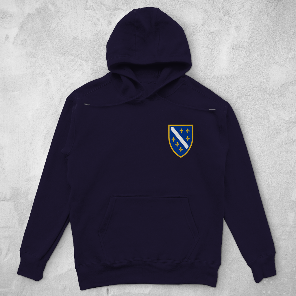 Unisex Oversized Hoodie - Bosnian Coat of Arms with Lilies | Left Chest