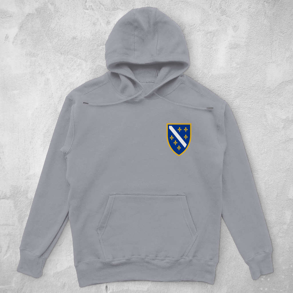 Unisex Oversized Hoodie - Bosnian Coat of Arms with Lilies | Left Chest
