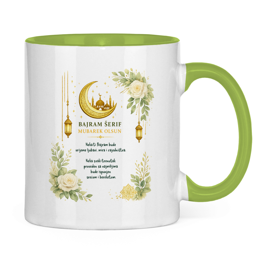 🇧🇦 Bayram Tasse Gold Grün –  Elegantes Eid Mubarak Geschenk