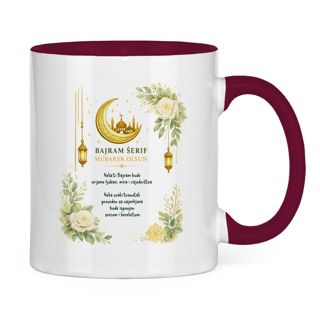 🇧🇦 Bayram Tasse Gold Grün –  Elegantes Eid Mubarak Geschenk