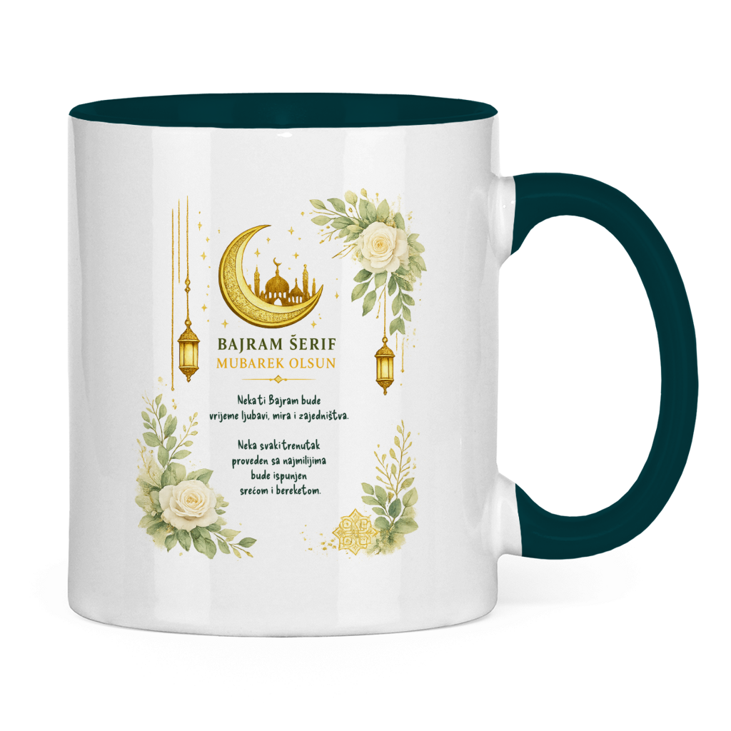 🇧🇦 Bayram Tasse Gold Grün –  Elegantes Eid Mubarak Geschenk