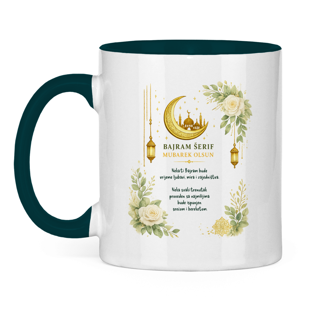 🇧🇦 Bayram Tasse Gold Grün –  Elegantes Eid Mubarak Geschenk