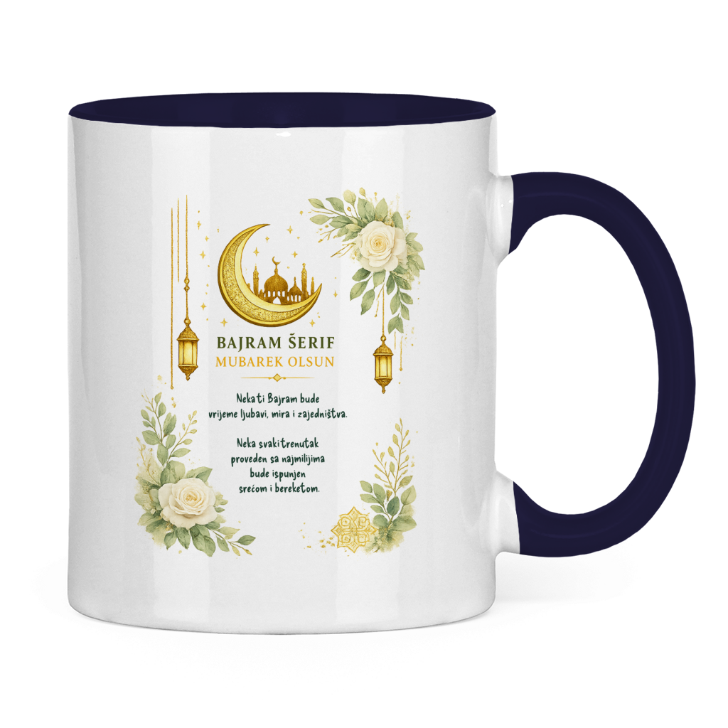 🇧🇦 Bayram Tasse Gold Grün –  Elegantes Eid Mubarak Geschenk