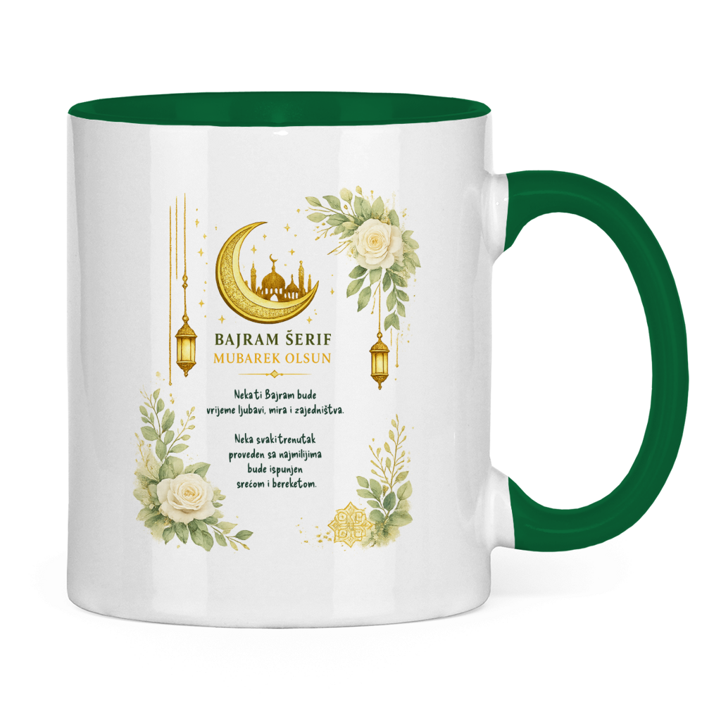 🇧🇦 Bayram Tasse Gold Grün –  Elegantes Eid Mubarak Geschenk