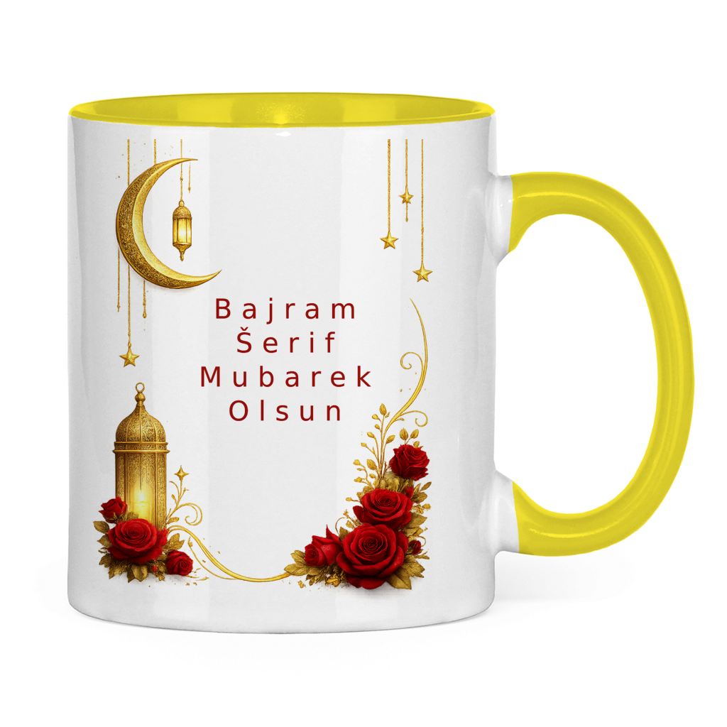 🇧🇦 Bayram Tasse Mond & Rosen| Elegantes Eid Mubarak Geschenk