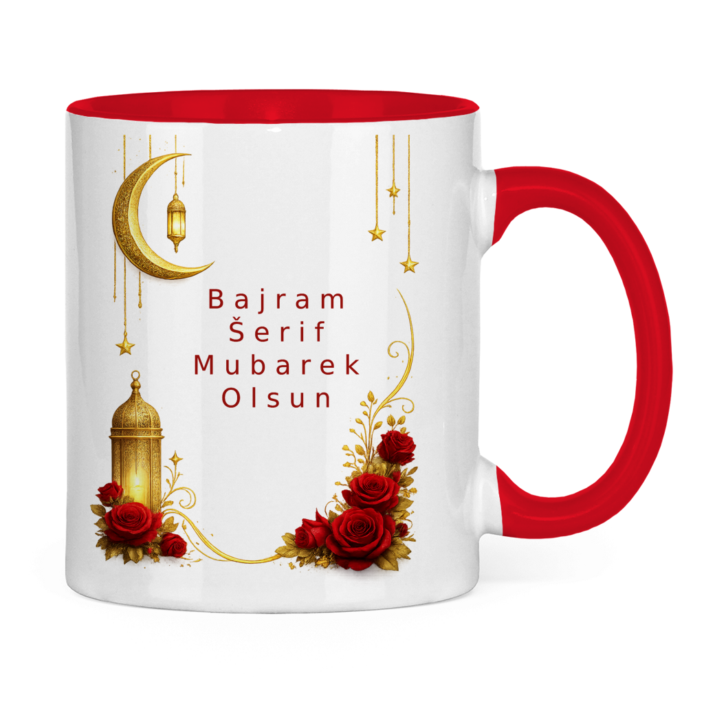 🇧🇦 Bayram Tasse Mond & Rosen| Elegantes Eid Mubarak Geschenk