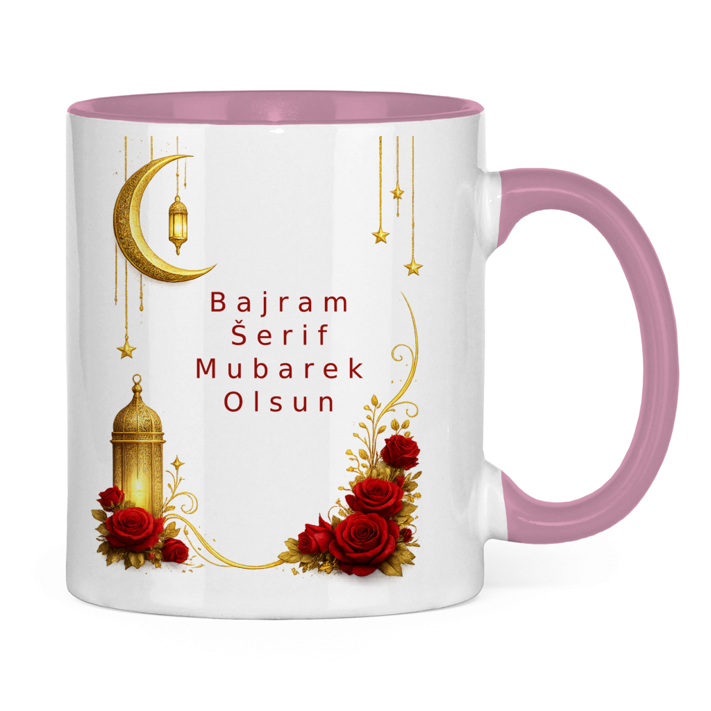 🇧🇦 Bayram Tasse Mond & Rosen| Elegantes Eid Mubarak Geschenk