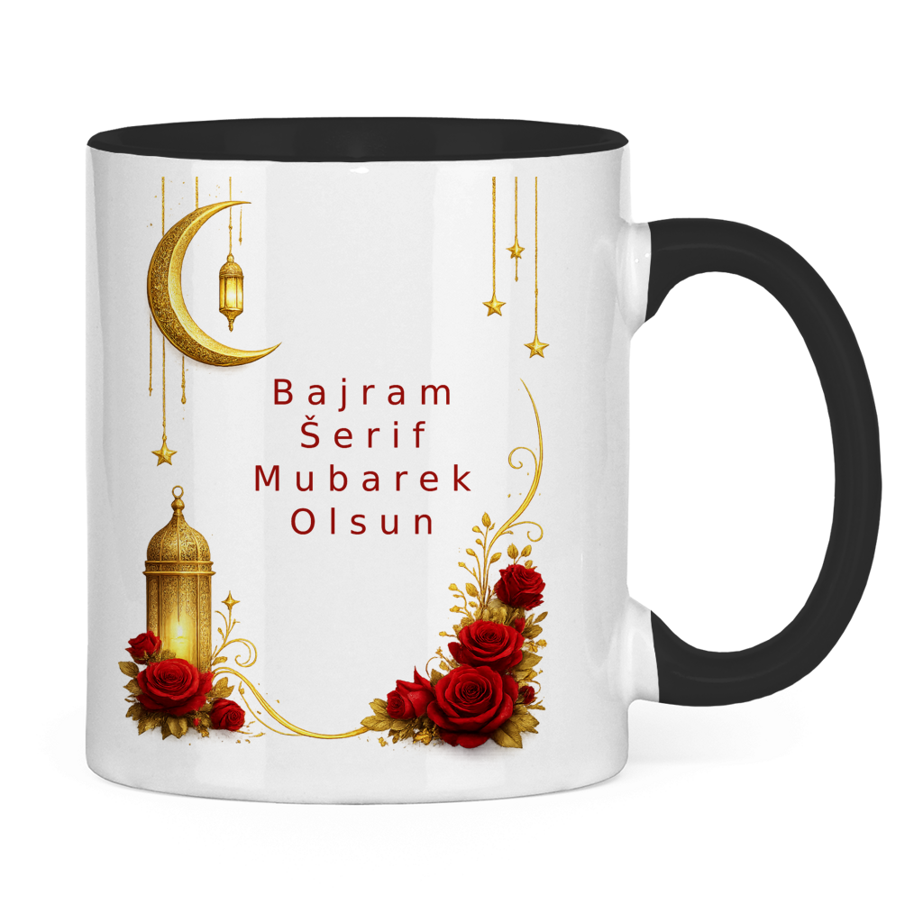 🇧🇦 Bayram Tasse Mond & Rosen| Elegantes Eid Mubarak Geschenk