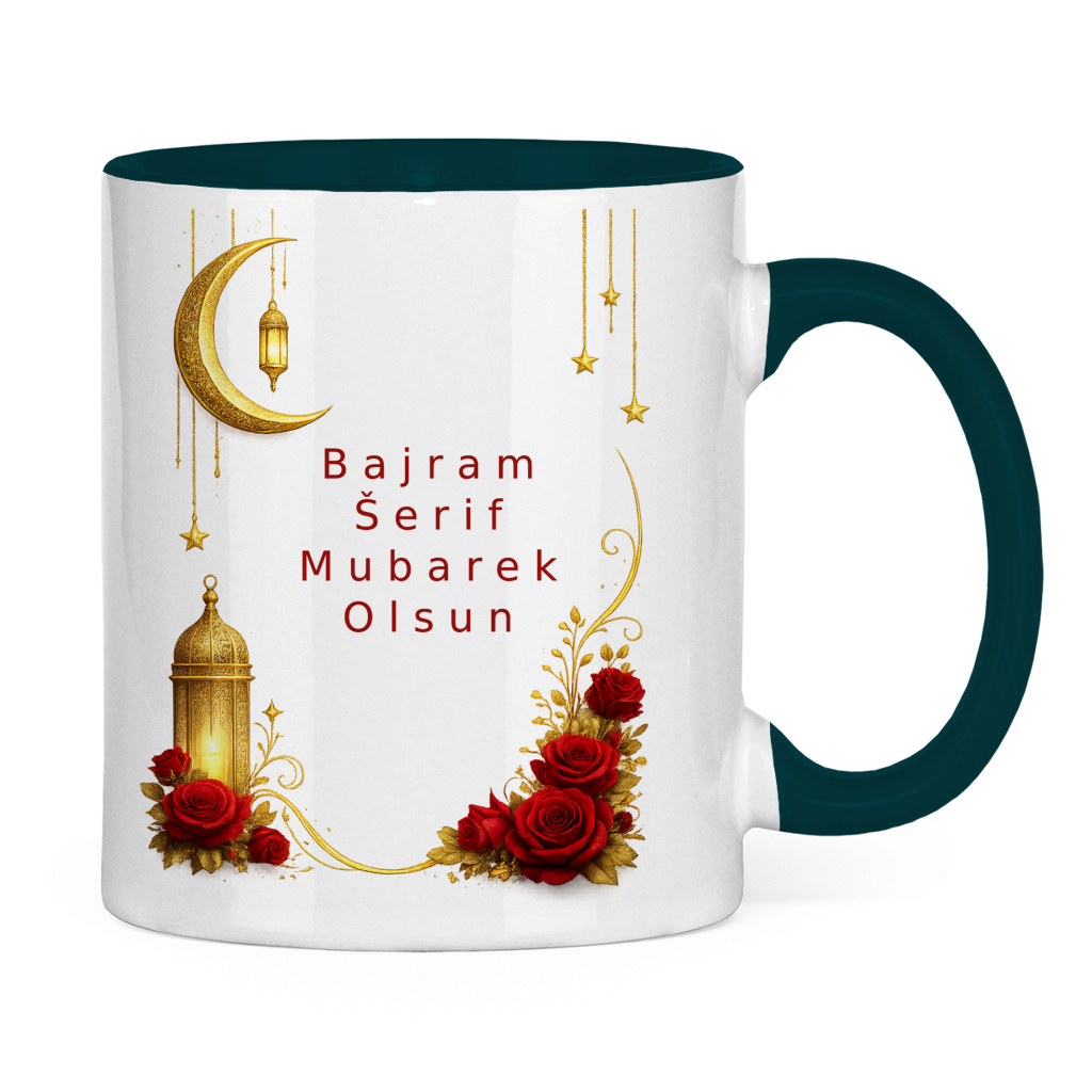 🇧🇦 Bayram Tasse Mond & Rosen| Elegantes Eid Mubarak Geschenk