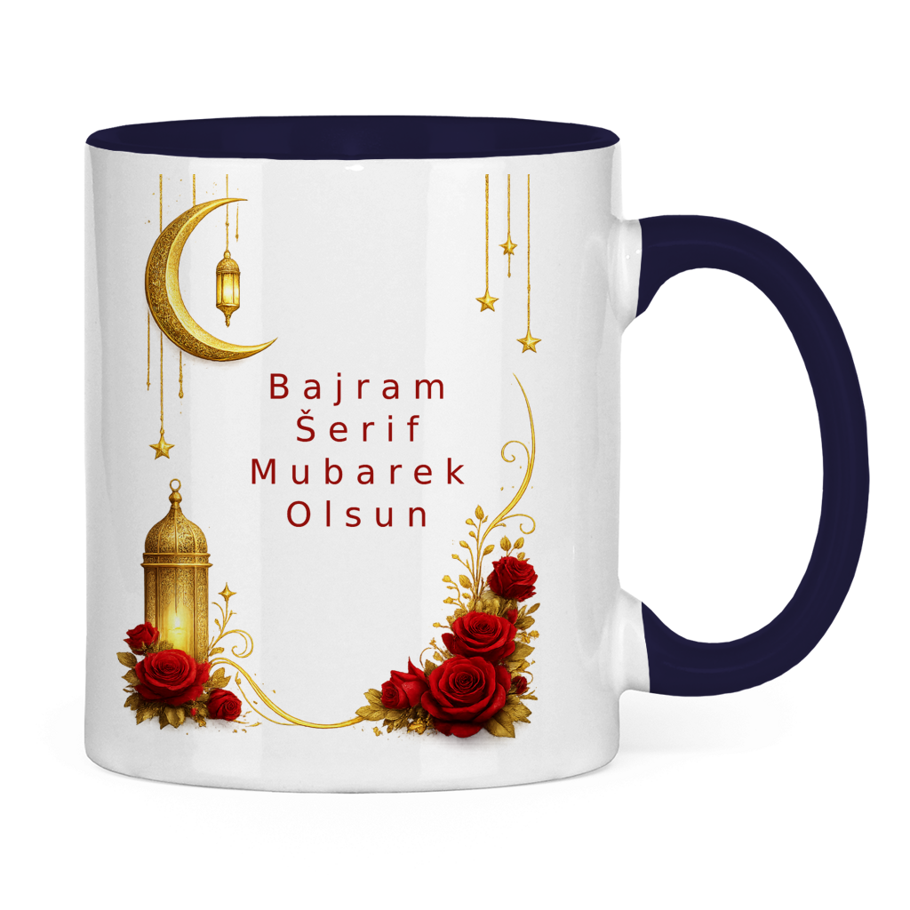 🇧🇦 Bayram Tasse Mond & Rosen| Elegantes Eid Mubarak Geschenk