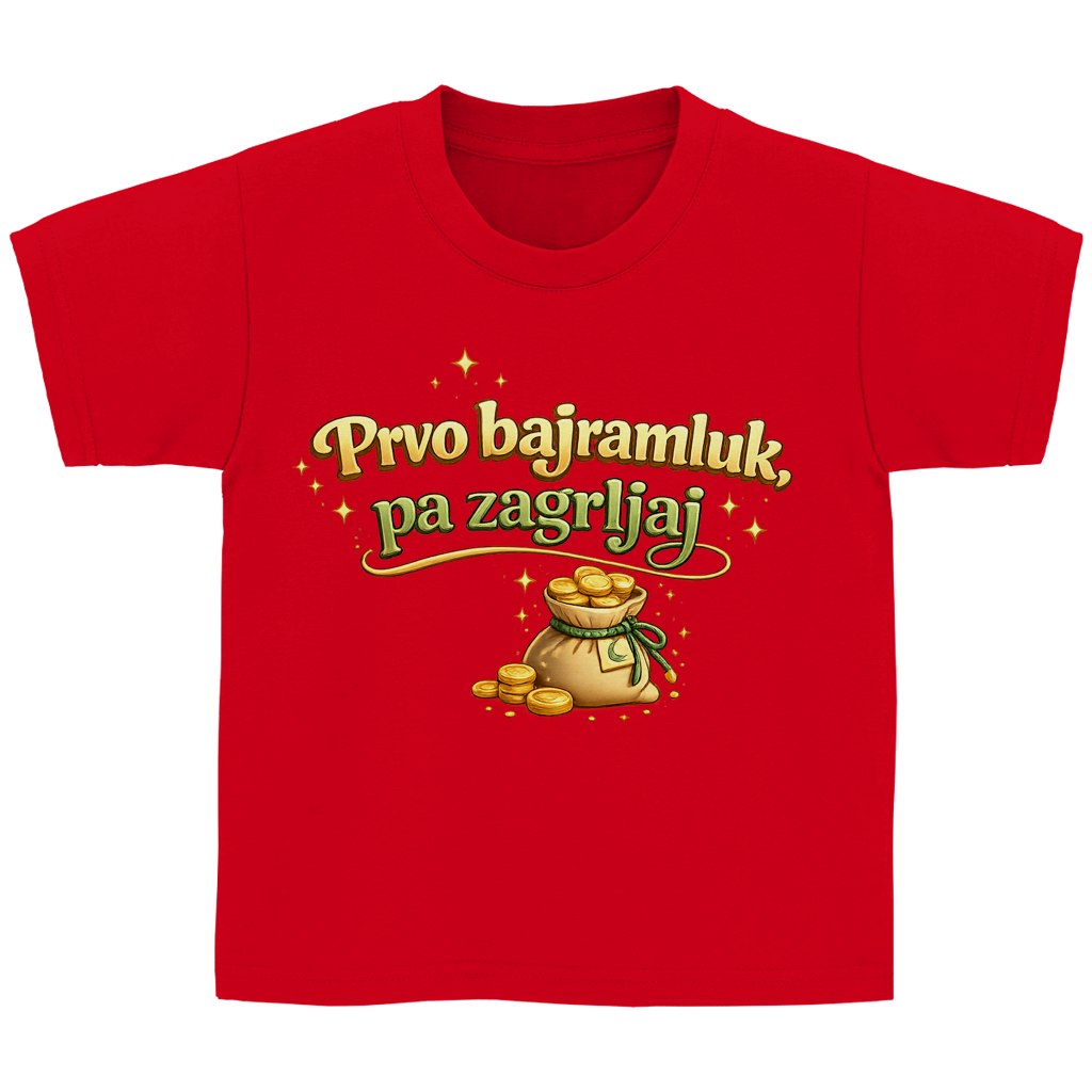 🇧🇦 Prvo Bajramluk pa zagrljaj – Kinder Basic T-Shirt | Eid Shirt