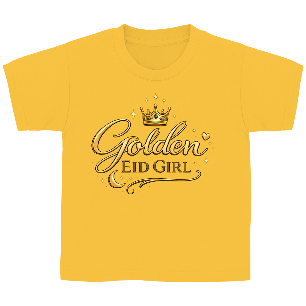 Golden Eid Girl – Kinder Basic T-Shirt | Eid Shirt
