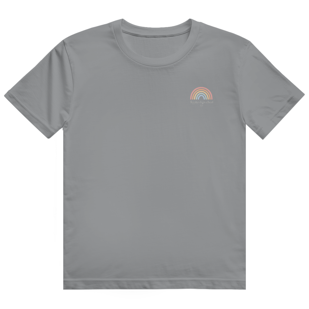 Gildan Heavy Cotton T-Shirt „Happier Days Ahead“ – Rainbow Shirt mit Positive Vibes