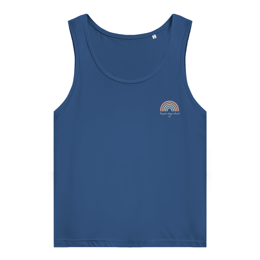 Damen Bio Tank Top „Happier Days Ahead“ – Rainbow Sommer Shirt aus Bio Baumwolle