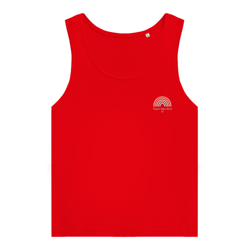 Damen Bio Tank Top „Happier Days Ahead“ – Rainbow Sommer Shirt aus Bio Baumwolle