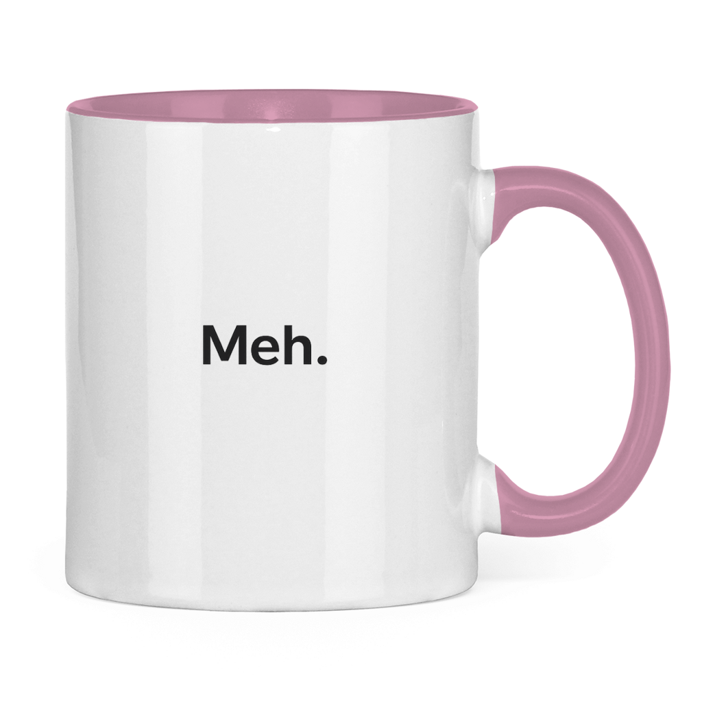 Smiješna šolja „Meh.“ – Minimalistička šolja za kafu
