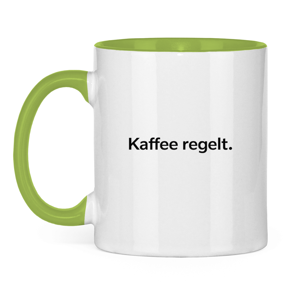 Lustige Tasse „Kaffee regelt.“
