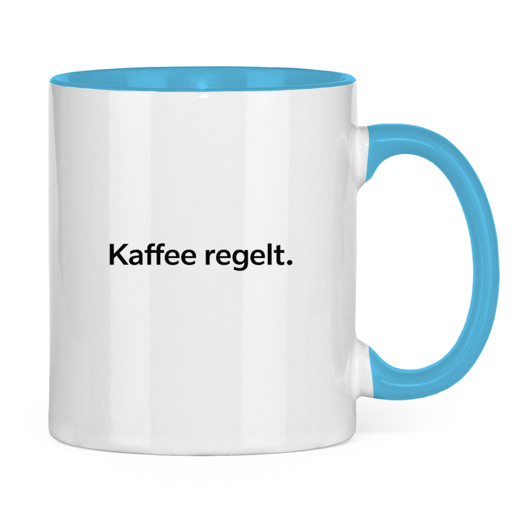 Lustige Tasse „Kaffee regelt.“