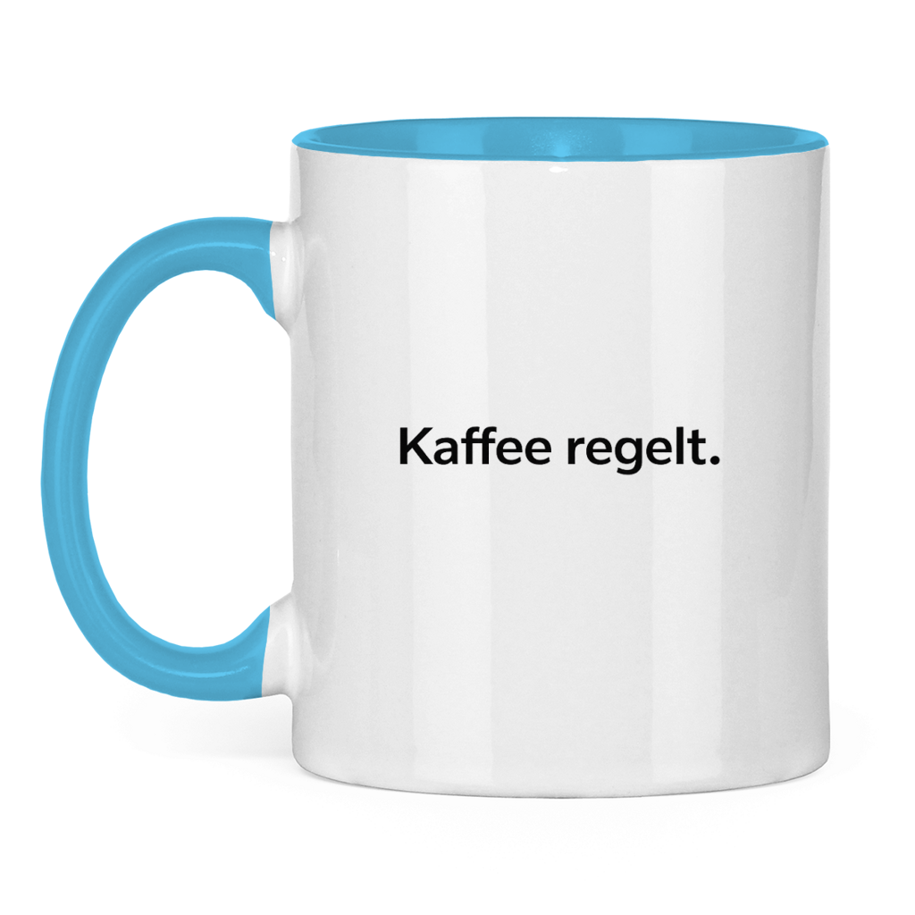 Lustige Tasse „Kaffee regelt.“